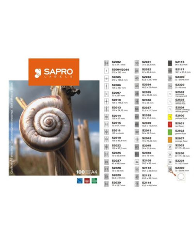 Етикетка самоклеюча 70*16,9 51шт.на аркуші Sapro