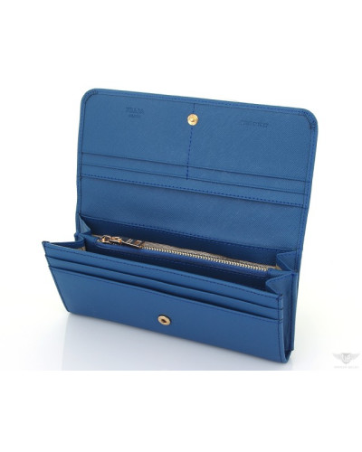 Гаманець 514 BLUE, натуральна шкіра, (невелике пошкодження шкіри всередині)